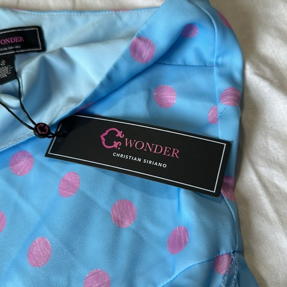 C Wonder by Christian Siriano One-Shoulder Dress Coastal Blue Large NWT - Picture 3 of 9